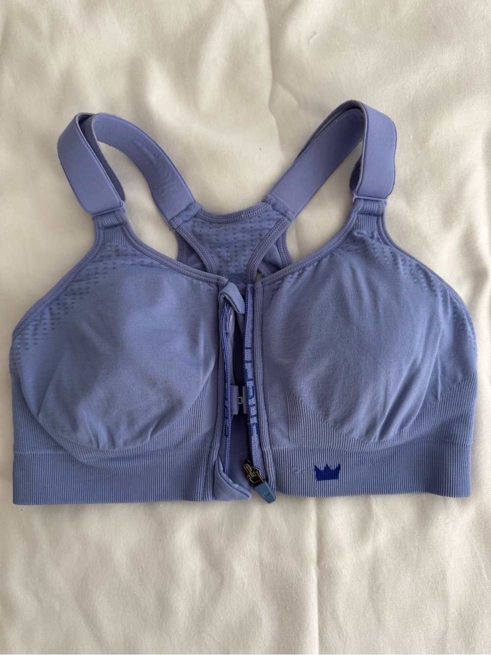 SHEFIT Lavender Front-Zip High-Impact Sports Bra
